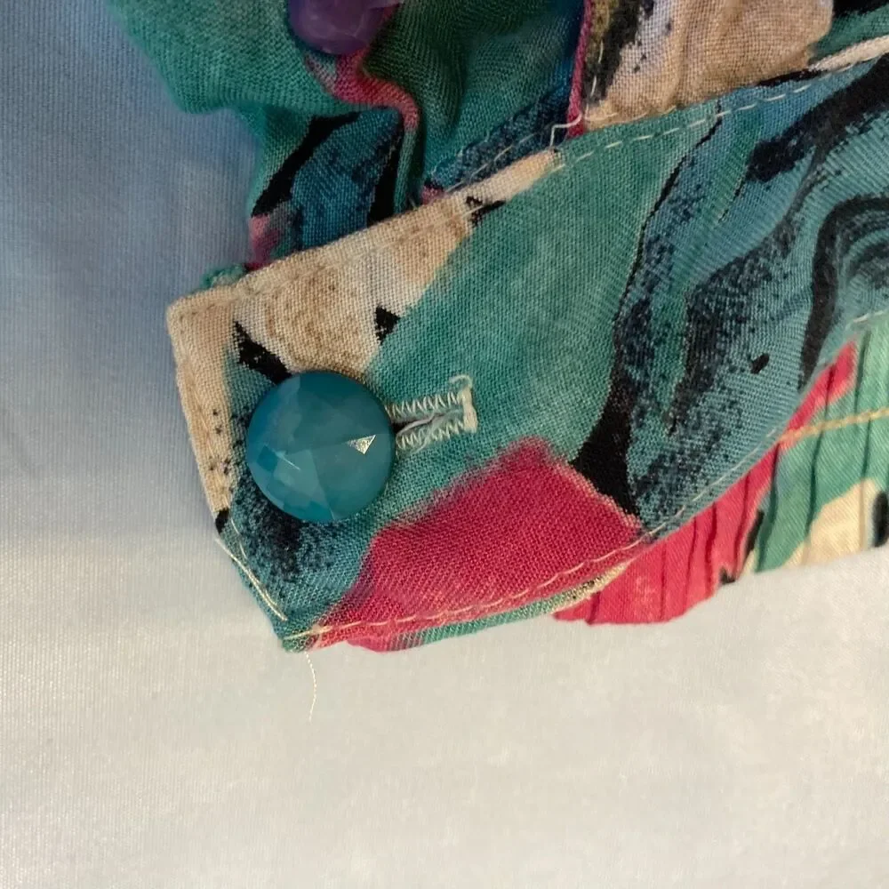 90s Petite Sophisticate Skirt Vintage All Over Print Sunflower Floral Boho Midi - Picture 6 of 7